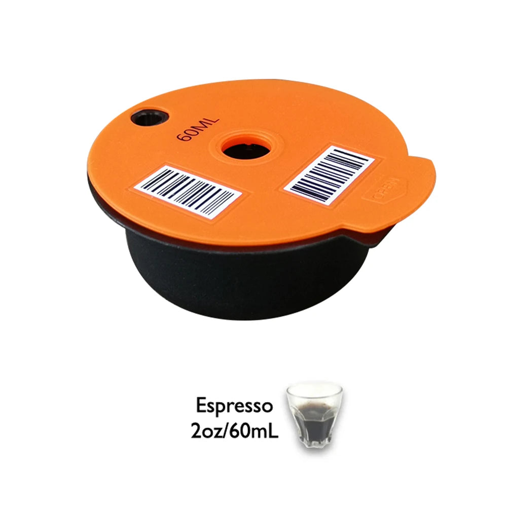 Reusable Coffee Capsule Pods for Tassimo Machines | 60ml / 180ml Refillable Coffee Disc with Silicone Lid & Stainless Steel Filter