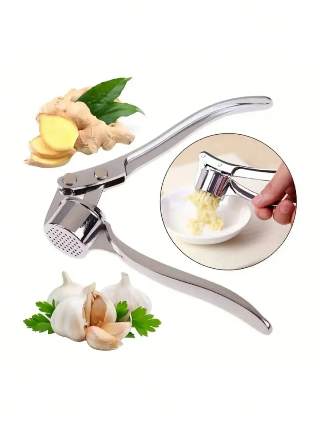 Garlic Press – Washable Garlic Crusher, Ginger Juicer & Masher | Essential Kitchen Gadget