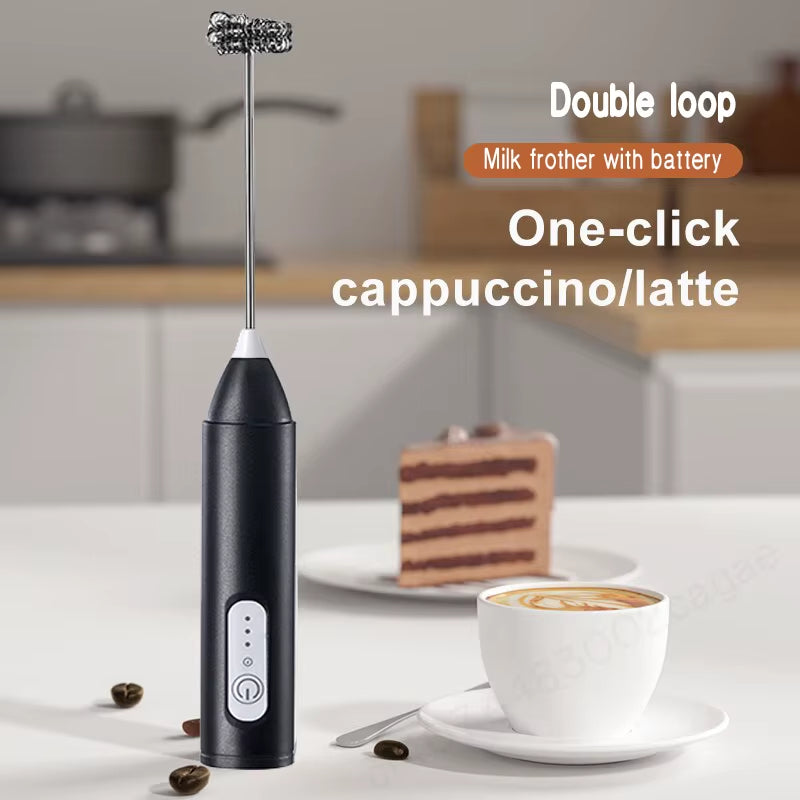 Wireless Milk Frother Electric Handheld Coffee Mixer – Type-C Rechargeable Stainless Steel Mini Blender Whisk for Latte, Cappuccino, Cream & Hot Chocolate