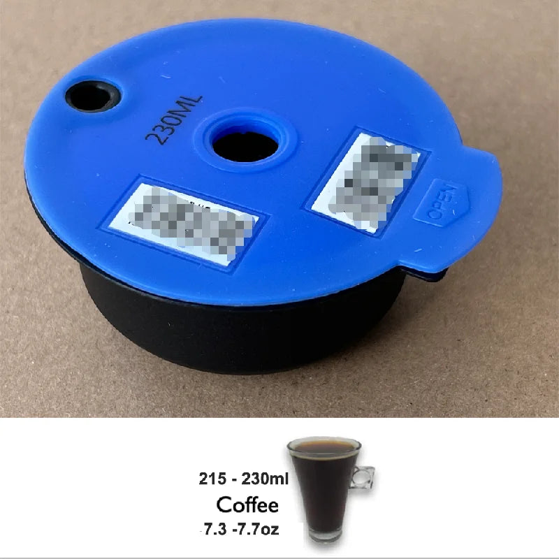 Reusable Coffee Capsule Pods for Tassimo Machines | 60ml / 180ml Refillable Coffee Disc with Silicone Lid & Stainless Steel Filter