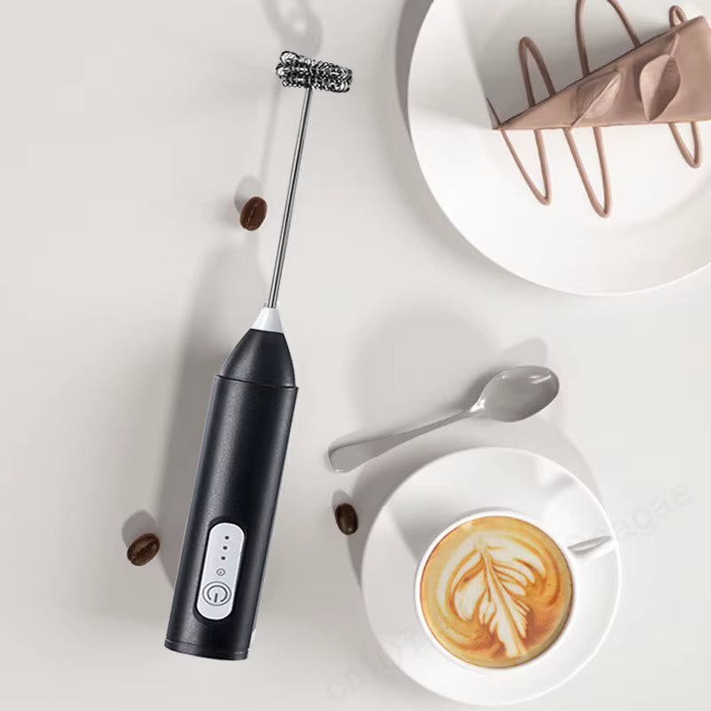 Wireless Milk Frother Electric Handheld Coffee Mixer – Type-C Rechargeable Stainless Steel Mini Blender Whisk for Latte, Cappuccino, Cream & Hot Chocolate